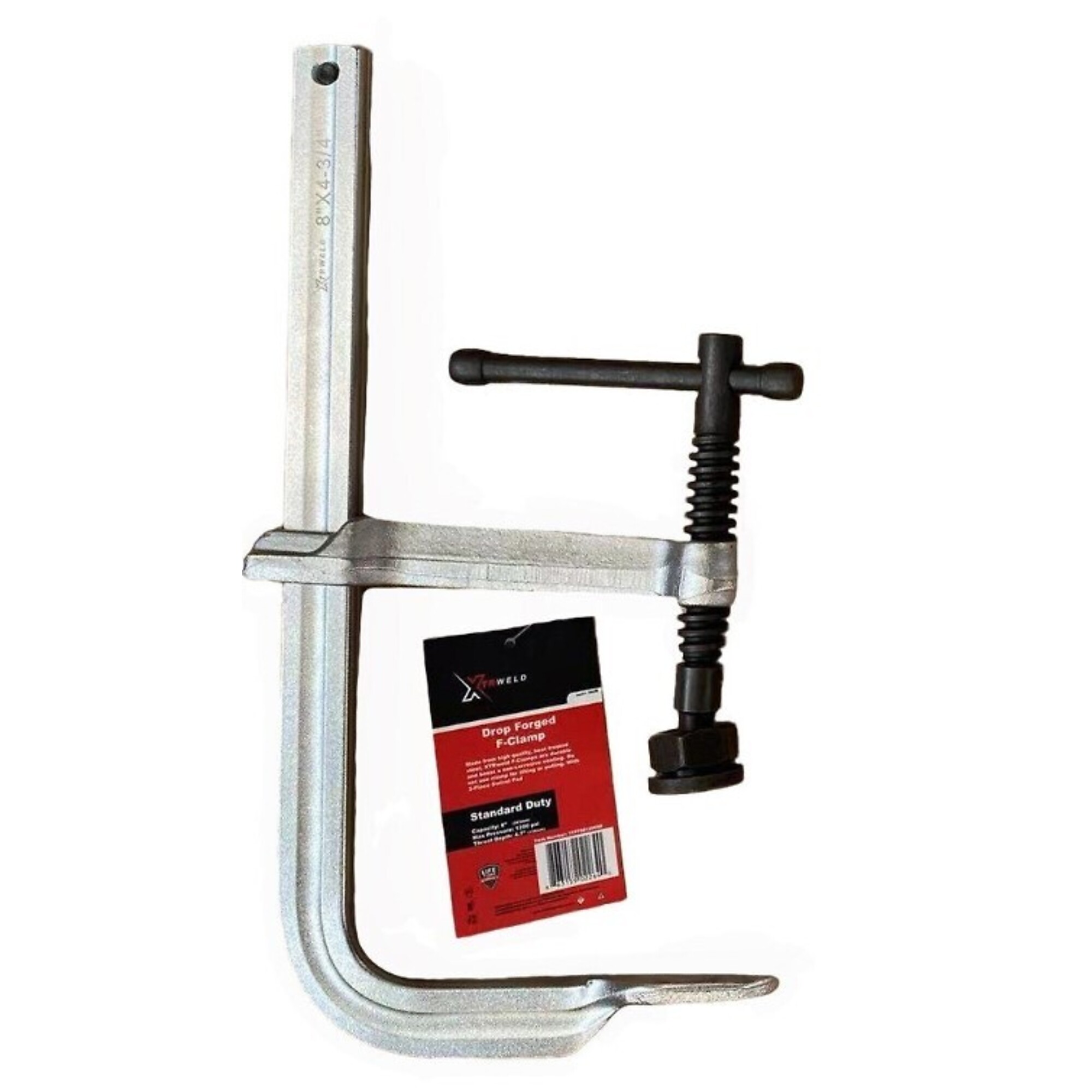 XTRweld Welding Clamp - 8in. Length, 1200 PSI, 3-Piece Swivel Pad, Steel, Model# XTRTCFF081200SD